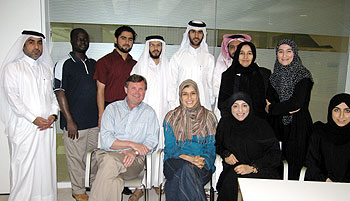 Dr. Pal and Dr. Basma Abdelgafar and her MA in Public Policy class