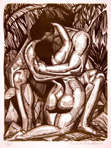 Cecil Buller Kneeling (from the Song of Solomon) (1929), wood engraving on wove Japan paper, Carleton University Art Gallery, Gift of Dr. Sean Murphy, 2007.