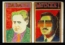 Dada/Mother (1964) Oil pastel on newsprint, 134 x 89.3 cm (each). McIntosh Gallery. ©The Estate of Greg  Curnoe  