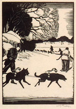 Walter J. Phillips, Dog Teams on the River (1931), National Gallery of Canada, Ottawa