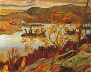 Alexander Young Jackson. Mountain Ash, Grace Lake (1940), Oil on canvas. Collection of Carleton University Art Gallery: The Jack and Frances Barwick Collection, 1985. Reproduced Courtesy of the Estate of the late Dr. Naomi Jackson Groves.
